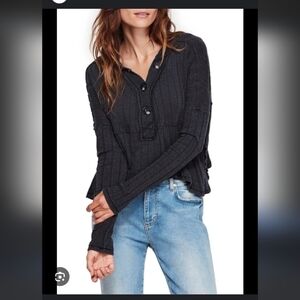 In the mix knit top we the free by free people large washed black /grey